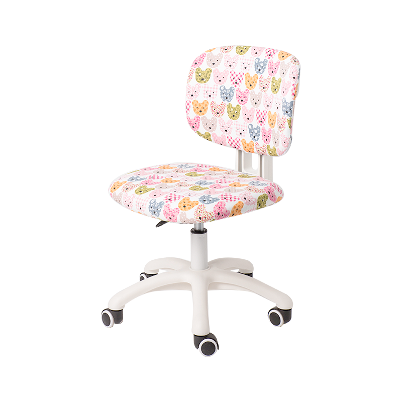 Silla de oficina para estudiantes-3 silla de estudiante de tela de dibujos animados de colores rosa para estudio